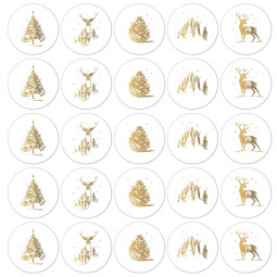 stickermix reindeer wit goud