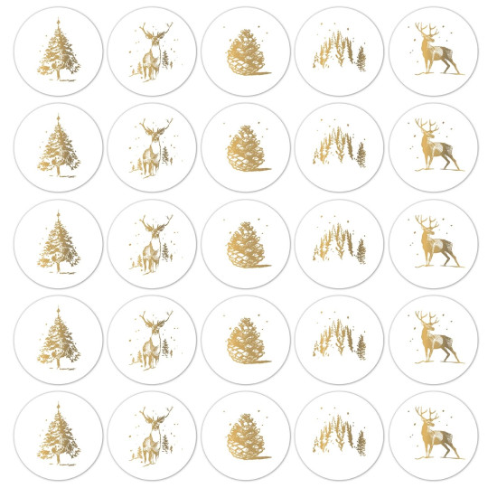 stickermix reindeer wit goud