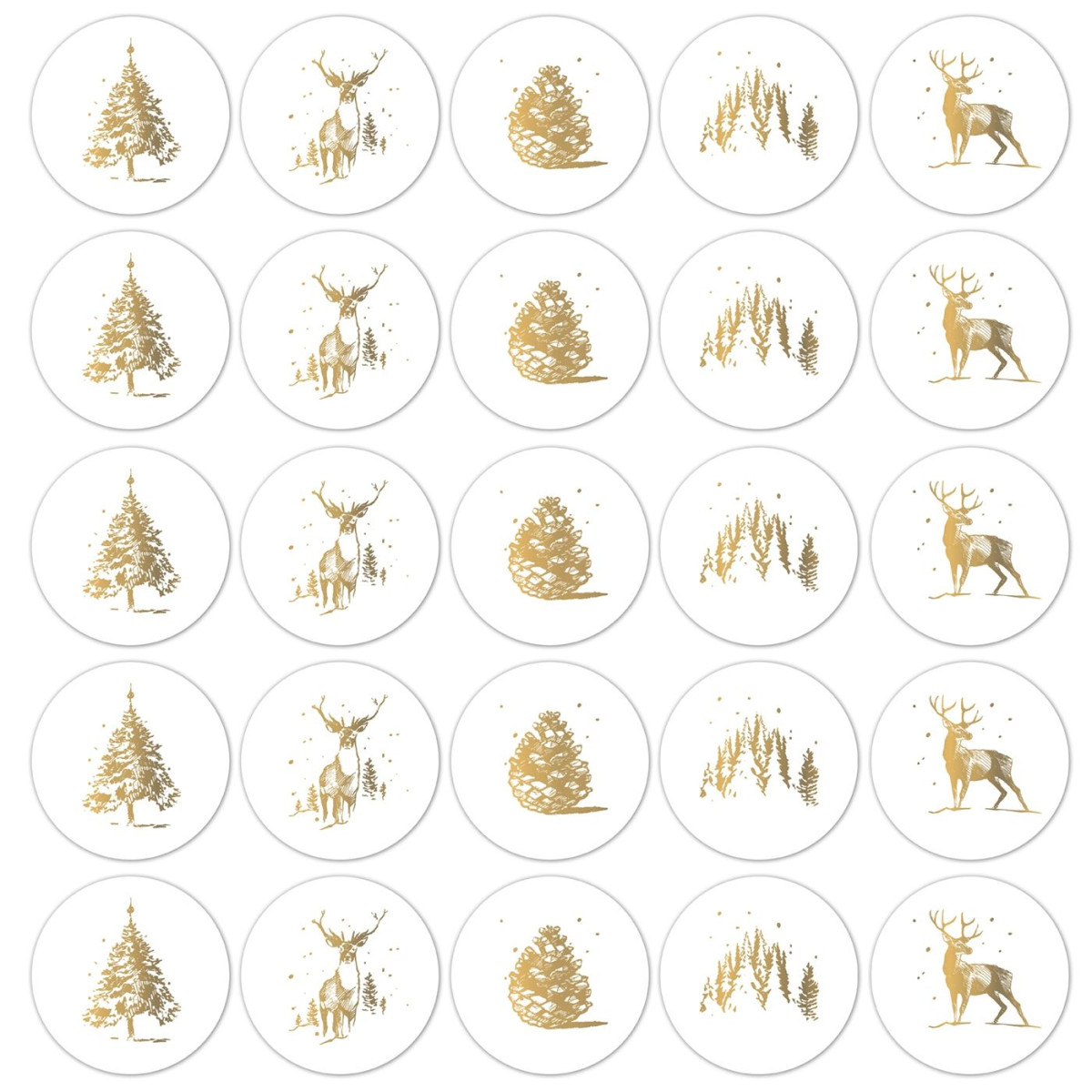 stickermix reindeer wit goud
