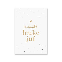 Kaart bedankt leuke juf