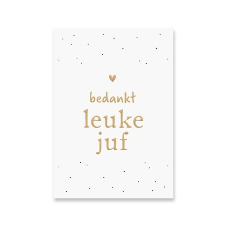 Kaart bedankt leuke juf