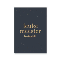 kaart meester bedankt donkerblauw