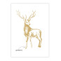 kaart hert goudfolie kerst