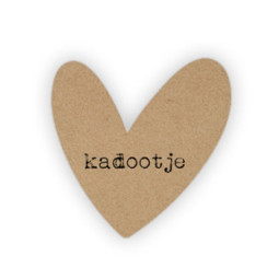 Sticker kraft hart kadootje