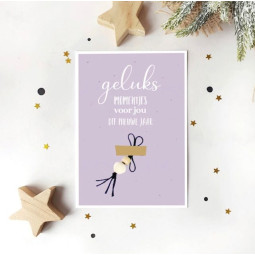 ansichtkaart kerstmis gelukspoppetje