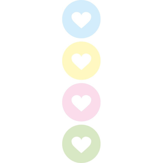 sticker pastel wit hart