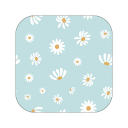 sticker vierkant blauw bloemetjes
