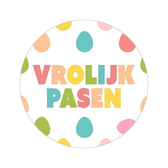 sticker vrolijk pasen kleur