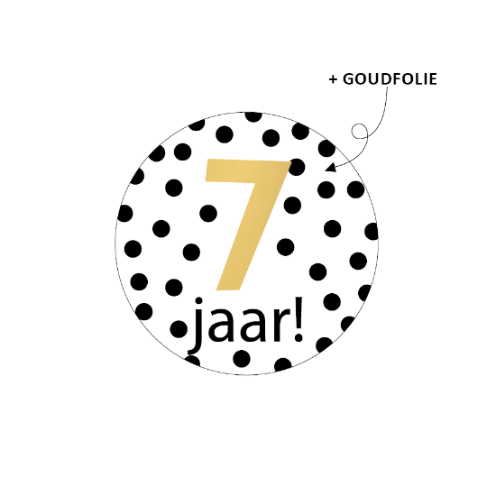 sticker stippen 7 jaar goud