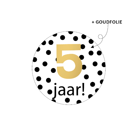 sticker stippen 5 jaar goud