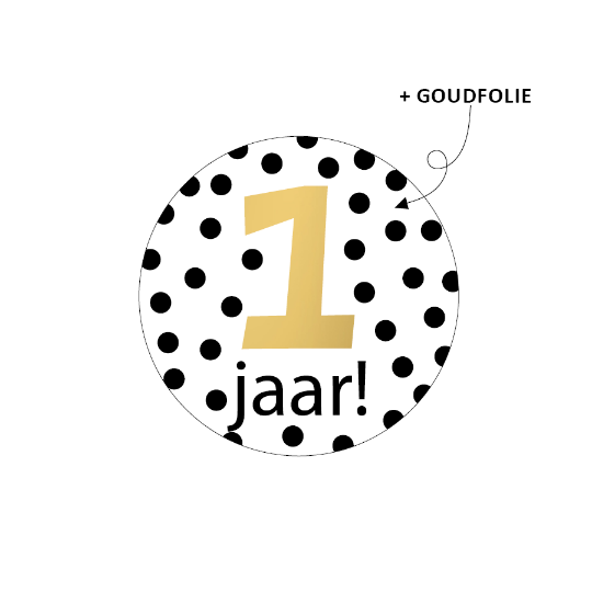 sticker stippen 1 jaar goud