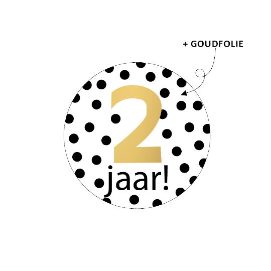 sticker stippen 2 jaar goud