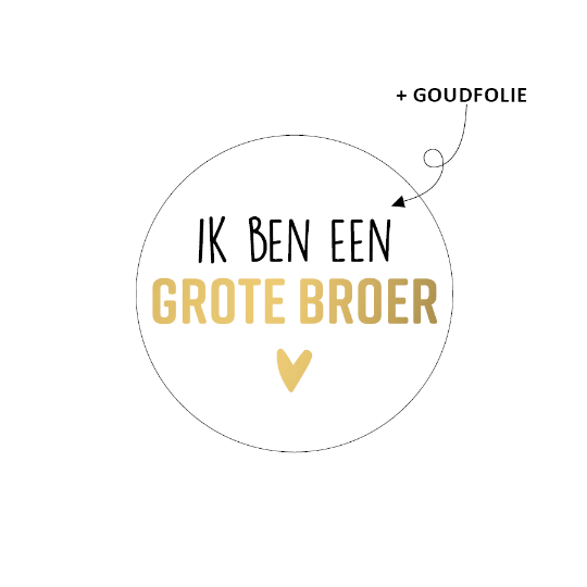 sticker broer goud
