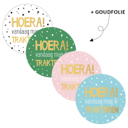 sticker vandaag mag ik trakteren kleurtjes