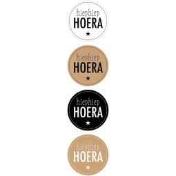 stickermix hiep hoera kraft zwart wit
