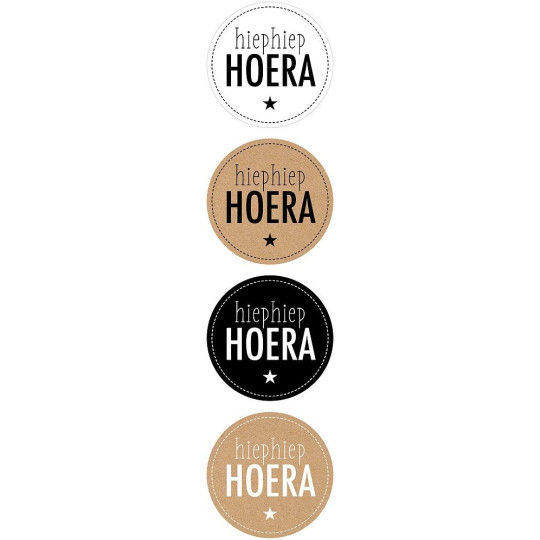 stickermix hiep hoera kraft zwart wit