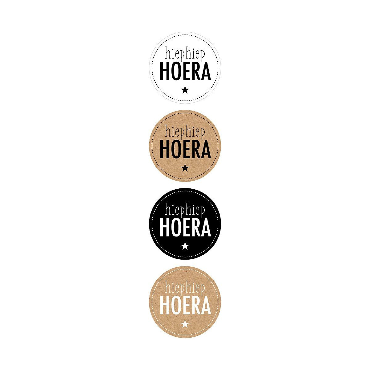 stickermix hiep hoera kraft zwart wit
