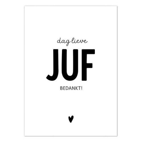 kaart dag lieve juf bedankt