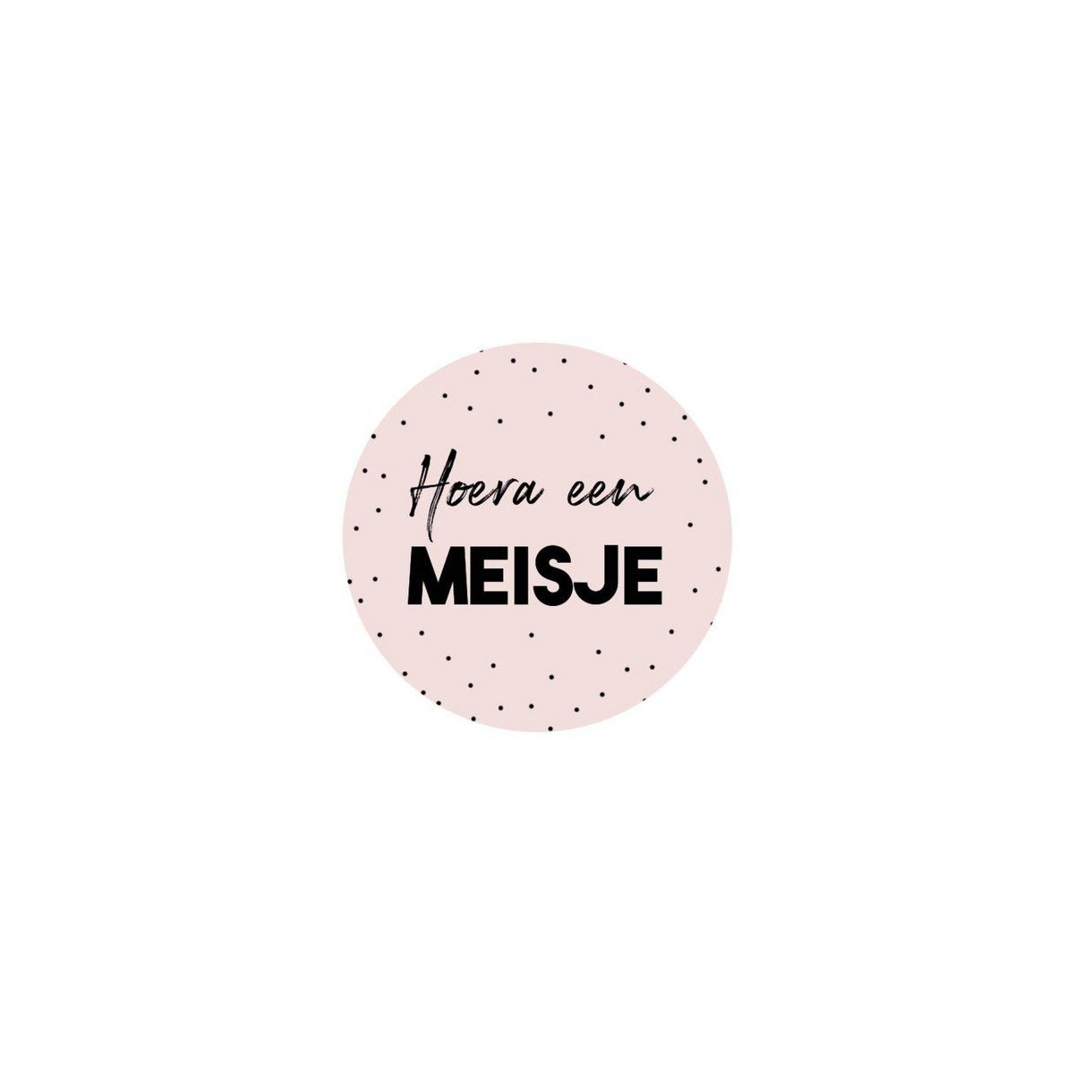 Sticker hoera een meisje zachtroze