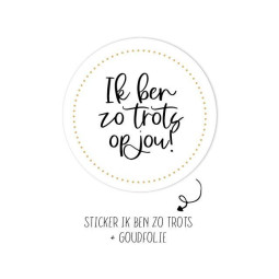 sticker trots op jou zwart wit