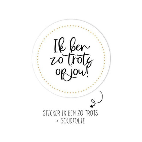 sticker trots op jou zwart wit