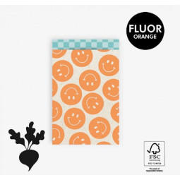 Kadozakjes Smiley fluor oranje