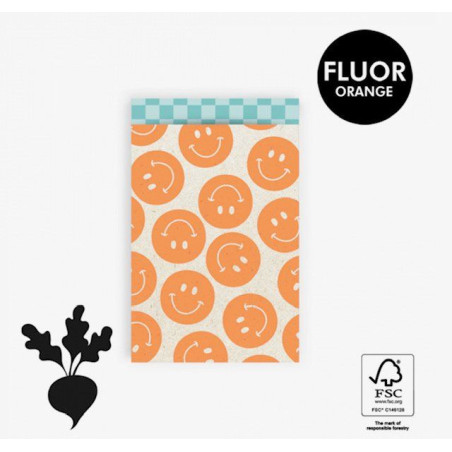 Kadozakjes Smiley fluor oranje