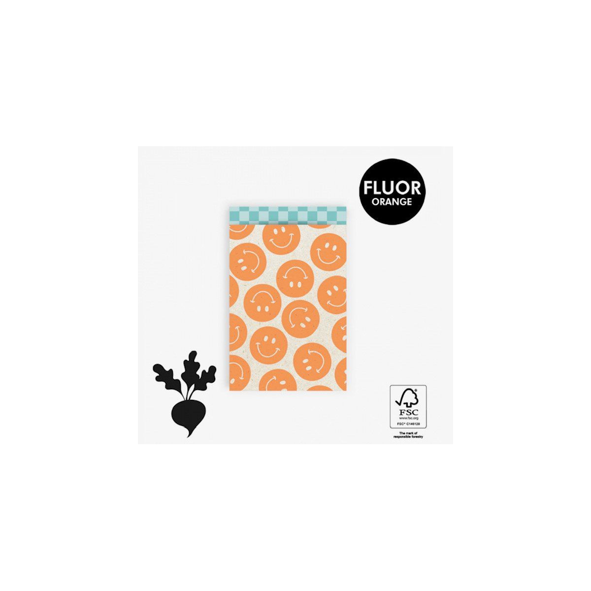 Kadozakjes Smiley fluor oranje