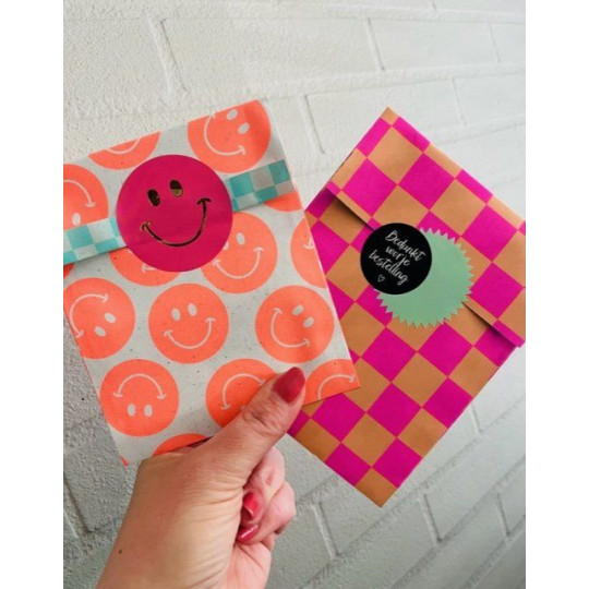 Kadozakjes Smiley fluor oranje
