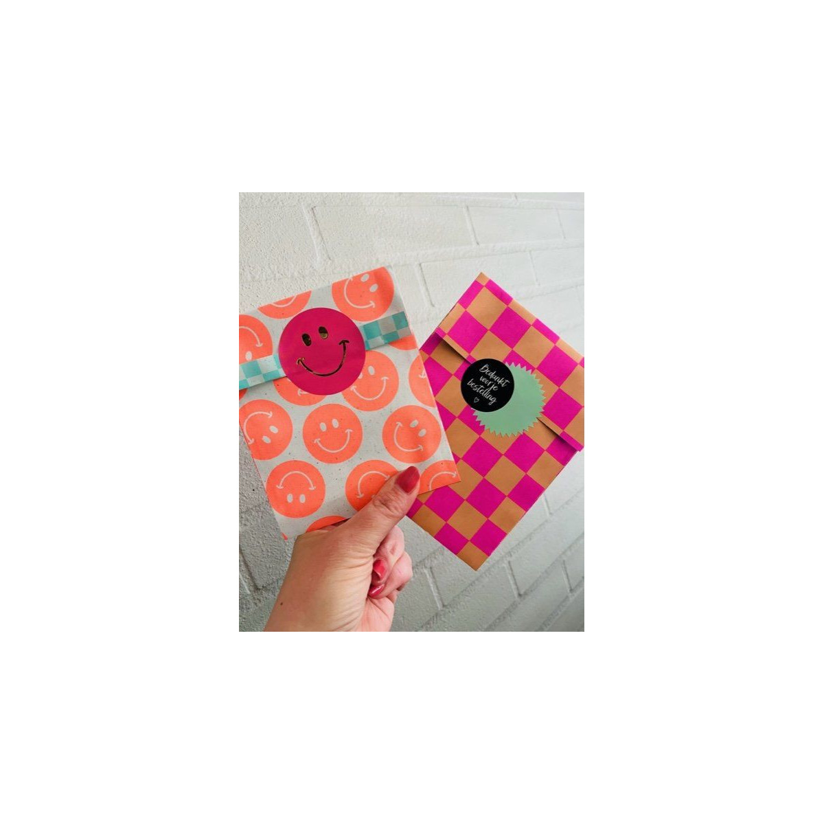 Kadozakjes Smiley fluor oranje