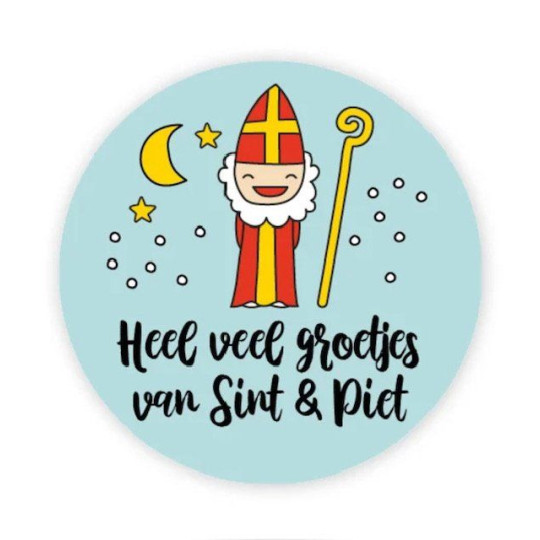 Stickers groetjes Sint Piet kleur