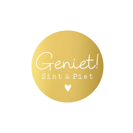 sticker geniet sint goud