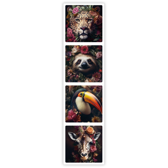 stickermix jungledieren bloemen