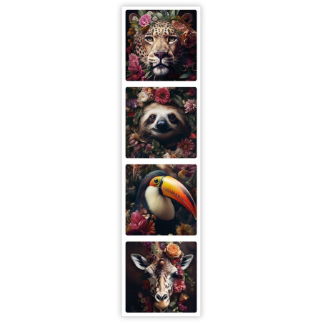 stickermix jungledieren bloemen