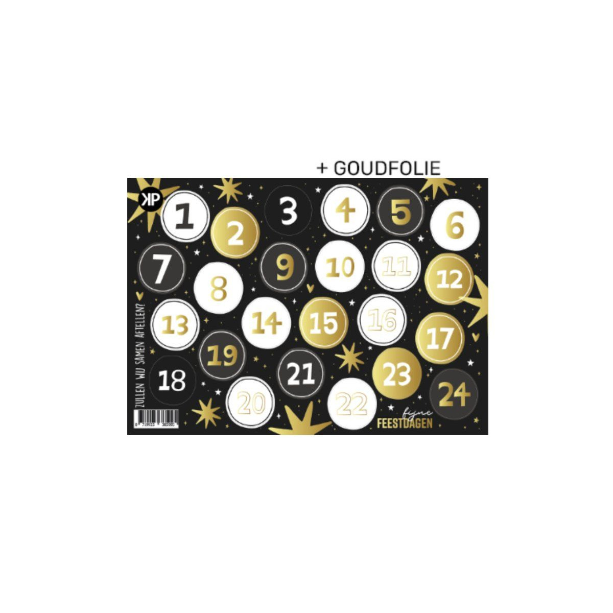 stickervel advent goud zwart