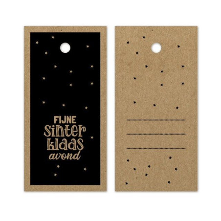 label kraft zwart fijne sinterklaasavond