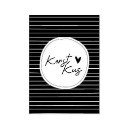 kaart kerstkus zwart wit