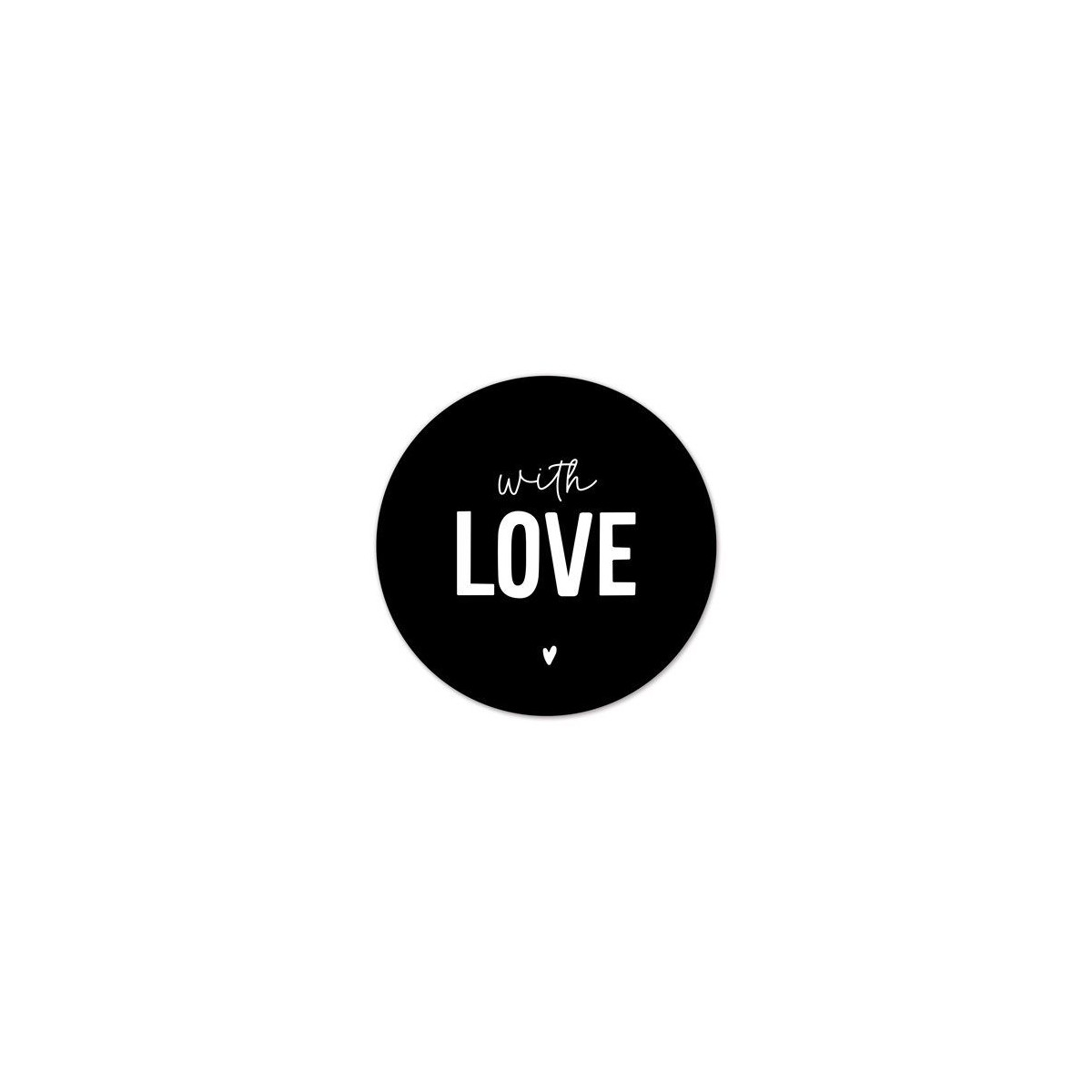 sticker with love zwart