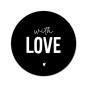 sticker with love zwart