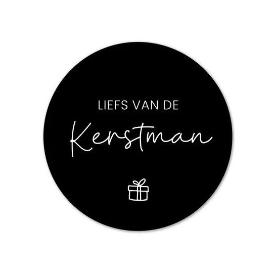 stickers liefs kerstman zwart wit