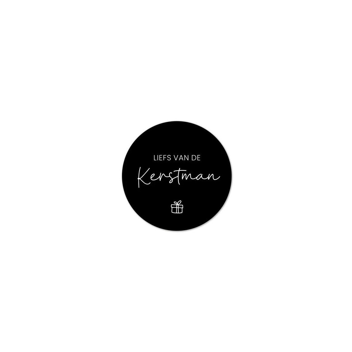 stickers liefs kerstman zwart wit