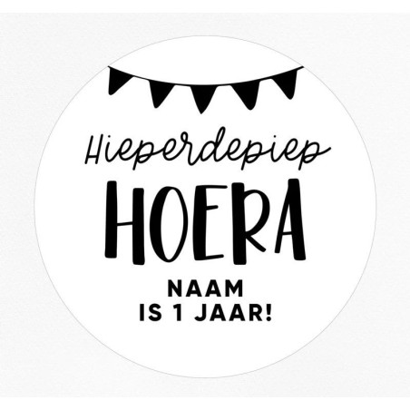 stickervel gepersonaliseerde vlaggetjes hieperdepiep