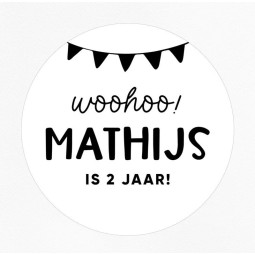 stickervel gepersonaliseerde vlaggetjes woohoo