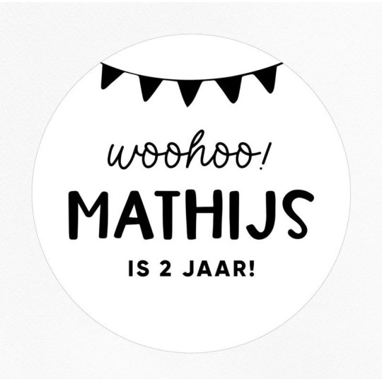 stickervel gepersonaliseerde vlaggetjes woohoo