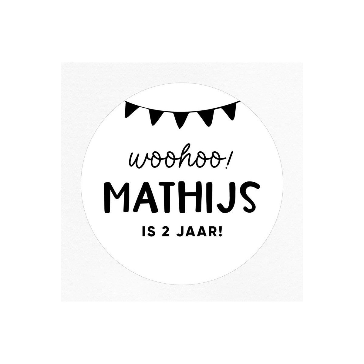 stickervel gepersonaliseerde vlaggetjes woohoo