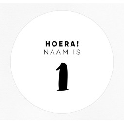 stickervel gepersonaliseerde hoera
