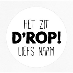 gepersonaliseerde stickervel zit drop