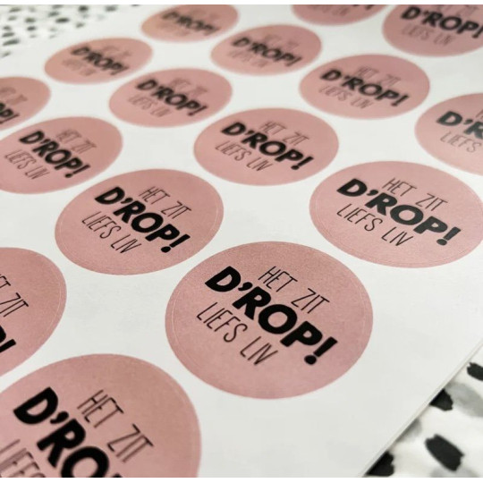 gepersonaliseerde stickervel zit drop