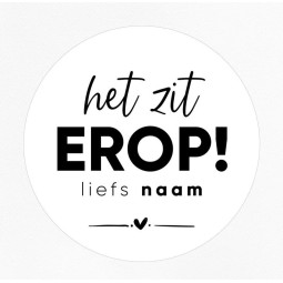 gepersonaliseerde stickervel zit erop