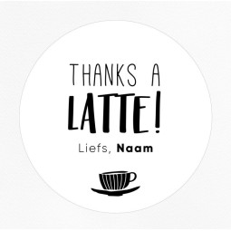 gepersonaliseerde stickervel thanks a latte